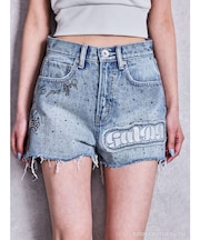 GYDA×GALFYハイウエストGalDA bijou デニムショートパンツ