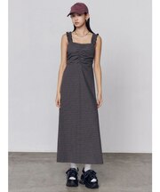 バックオープンリボンマキシワンピース