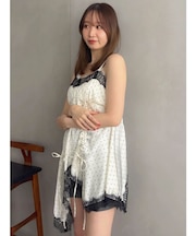 イレヘムギャザーサテンキャミソール