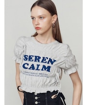 ロゴギャザーTシャツ
