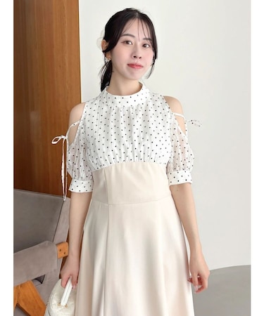 【WEB限定】ショルダーオープンドッキングワンピース