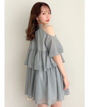 【WEB限定】ボリュームティアードミニワンピース