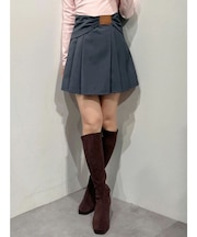 サイドドレーププリーツミニスカート