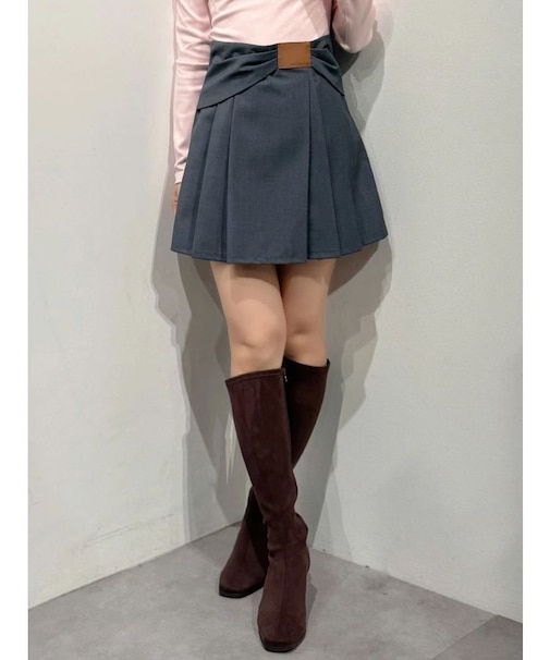 サイドドレーププリーツミニスカート