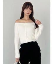 2WAYミニシャギーカーデライクニット