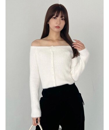 2WAYミニシャギーカーデライクニット