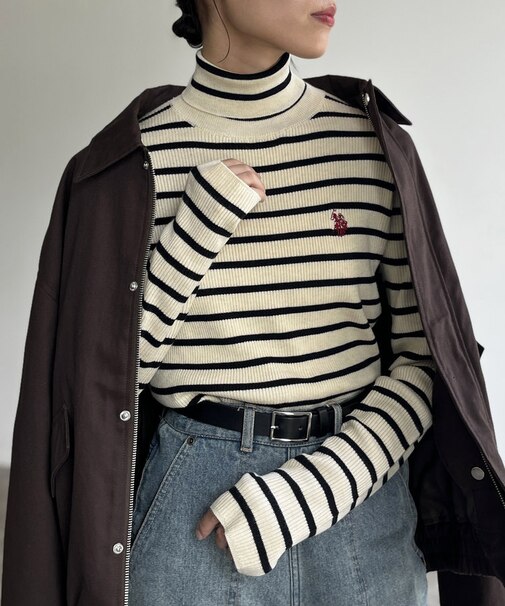 【U.S. POLO ASSN. 】ウォッシャブルハイネックニット