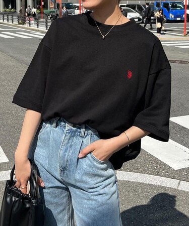 【U.S. POLO ASSN.】裏毛1ポイント刺繍半袖スウェット