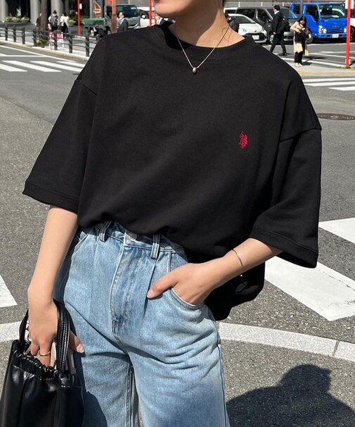 【U.S. POLO ASSN.】裏毛1ポイント刺繍半袖スウェット