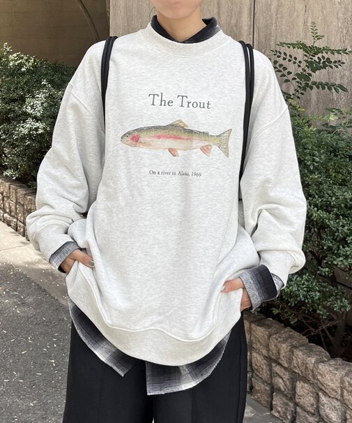 裏毛ニジマスイラストスウェット