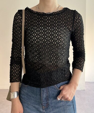 【SHENERY】バックシャンレースカットソー