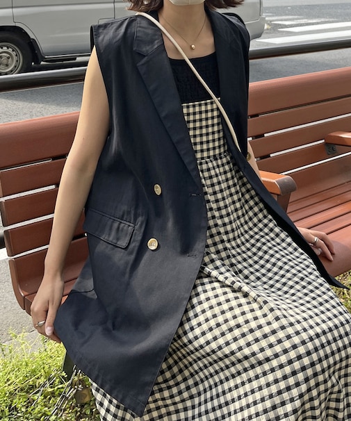 リネンタッチテーラードジレベスト