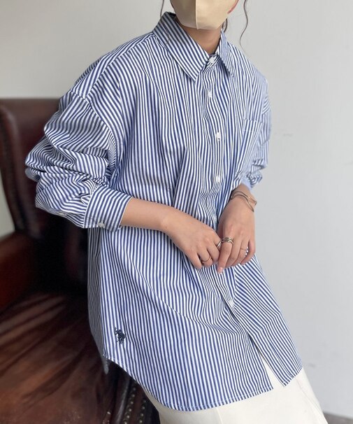 【U.S. POLO ASSN.】別注1ポイント刺繍オーバーサイズシャツ