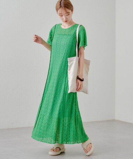 【Kastane】半袖レースワンピース