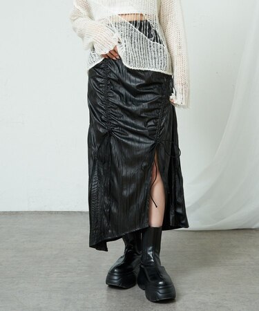 【RAY CASSIN】フェイクレザードロストスカート
