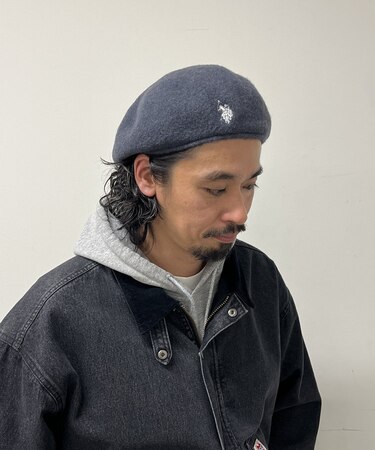 【U.S. POLO ASSN.】刺繍ベレー帽
