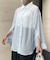 袖ボタンスリットシアーシャツ