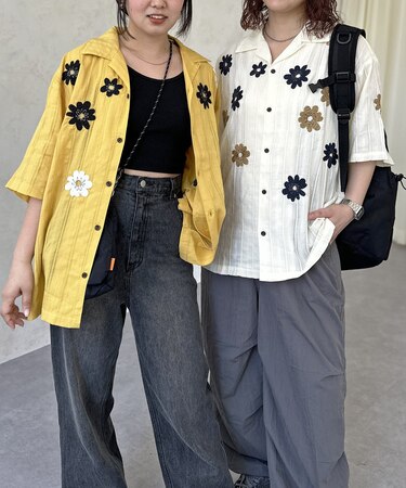 ドビーアソート刺繍開襟シャツ