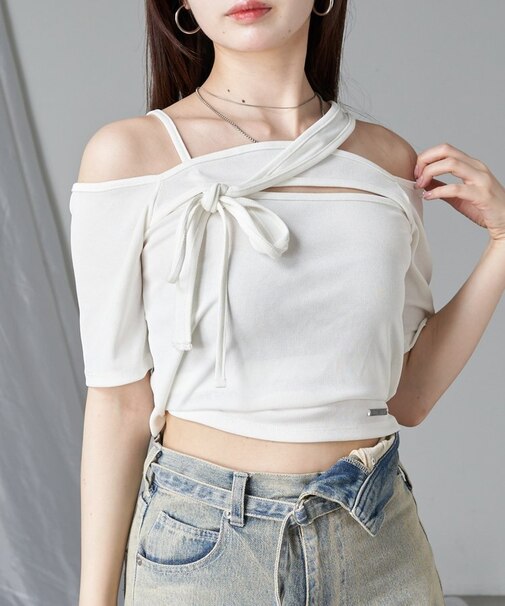 【RAY CASSIN】デザインオフショルトップス