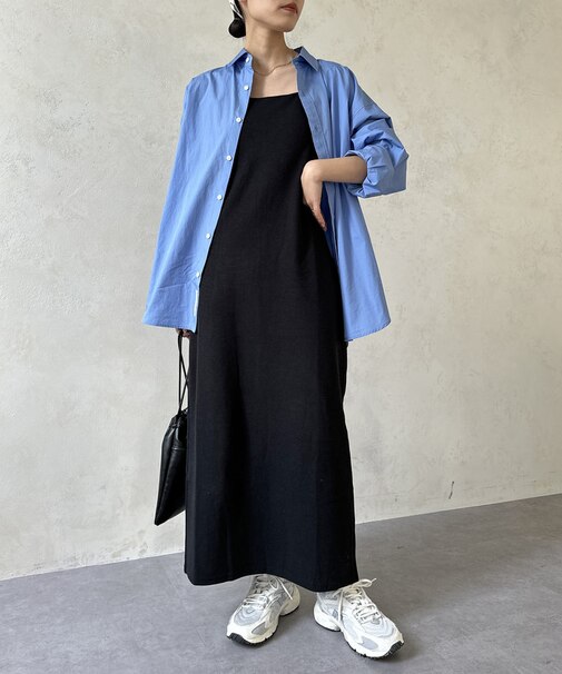 カップ付きWストラップキャミワンピース