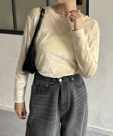 ベロアメッシュシアープルオーバー