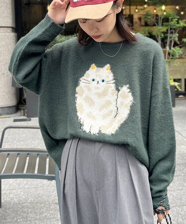 シャギーモチーフニット