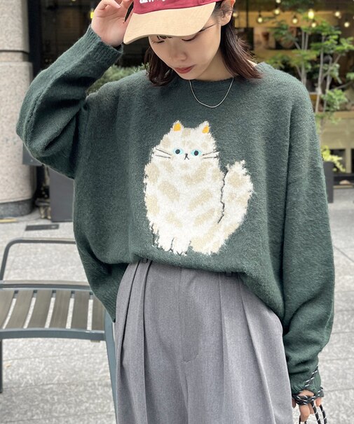 シャギーモチーフニット