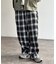 【ふわもこ】チェックイージーパンツ