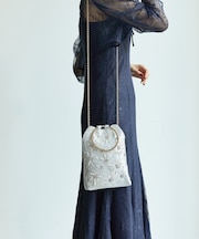 【オケージョン】リングハンドルビジューバッグ