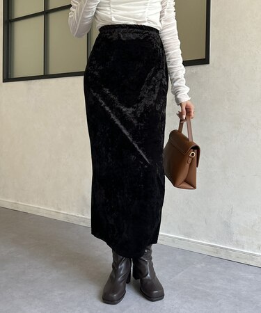 クラッシュベロアナロースカート