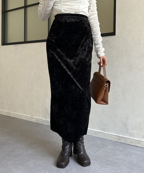 クラッシュベロアナロースカート