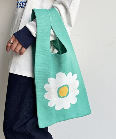 アソート柄ニットバッグ