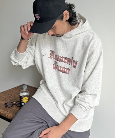 裏毛オールドイングリッシュロゴパーカー