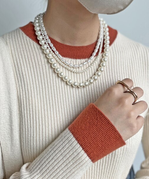 anyway3連パールネックレス