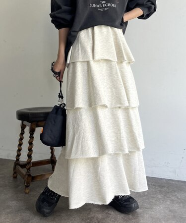 裏毛ティアードスカート