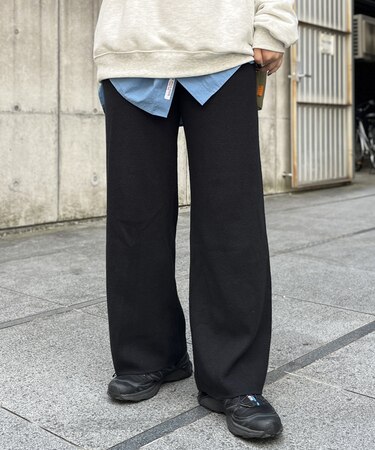 【マイナス3キロ見え！】リブニットイージーパンツ