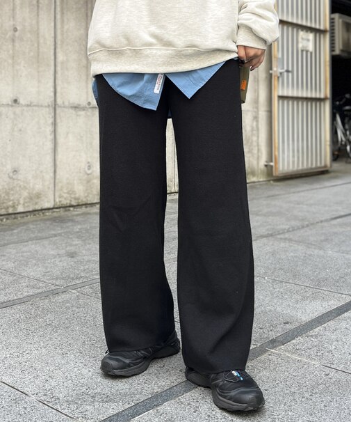 【マイナス3キロ見え！】リブニットイージーパンツ