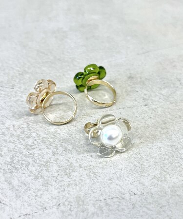 クリアお花パールリング