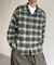 【ユニセックス】起毛オンブレチェック開襟シャツ