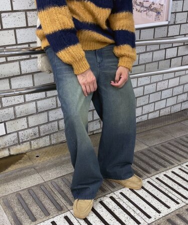 オーバーダイデニムワイドパンツ