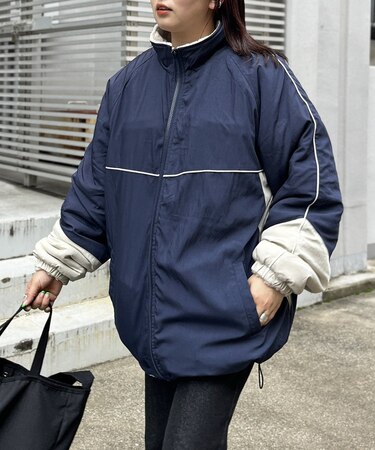 リバーシブルパイピングボアブルゾン