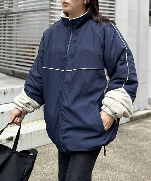 リバーシブルパイピングボアブルゾン