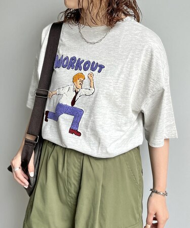 ワークアウトおじさんサガラ刺繍T