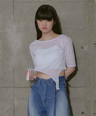 【RAY CASSIN】半袖ガーターTシャツ