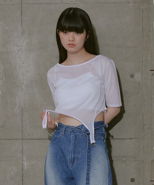 【RAY CASSIN】半袖ガーターTシャツ