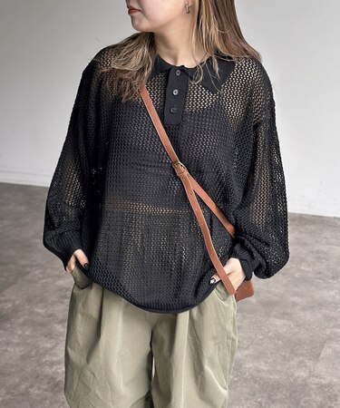 メッシュニットポロプルオーバー