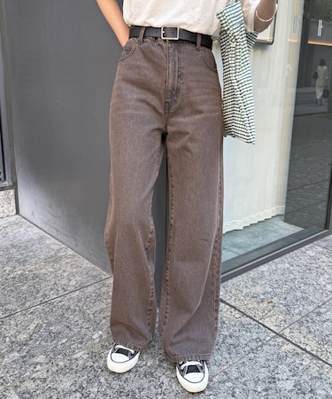 【新色/コーデュロイ】ハイウエストストレートデニム