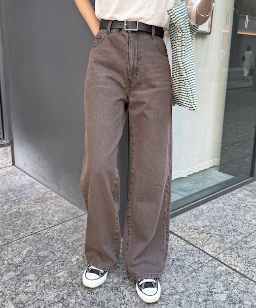 【新色/コーデュロイ】ハイウエストストレートデニム