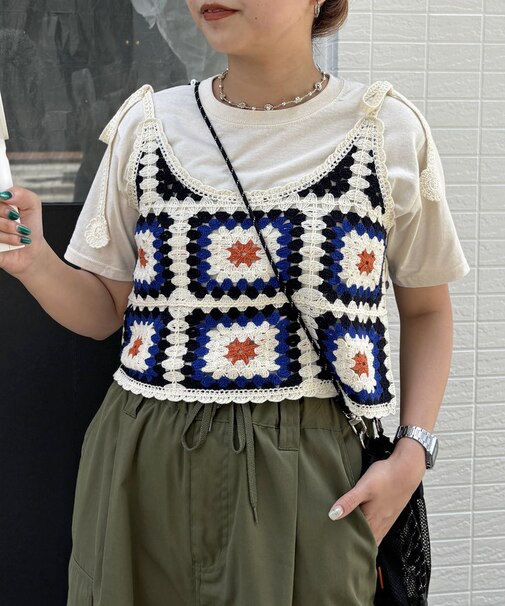 クロシェ風キャミ