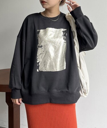 裏毛箔プリントスウェット